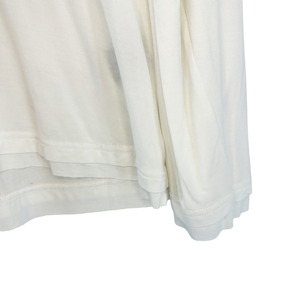 POL Minimalist Long Sleeve V-neck T-shirt • Small • white • casual basic layers - Picture 3 of 8